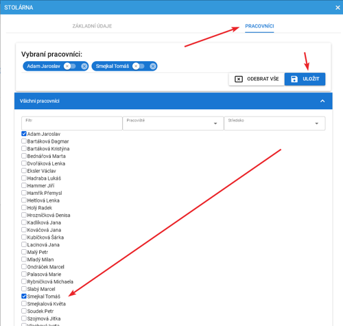 Prirazeni Pracovniku